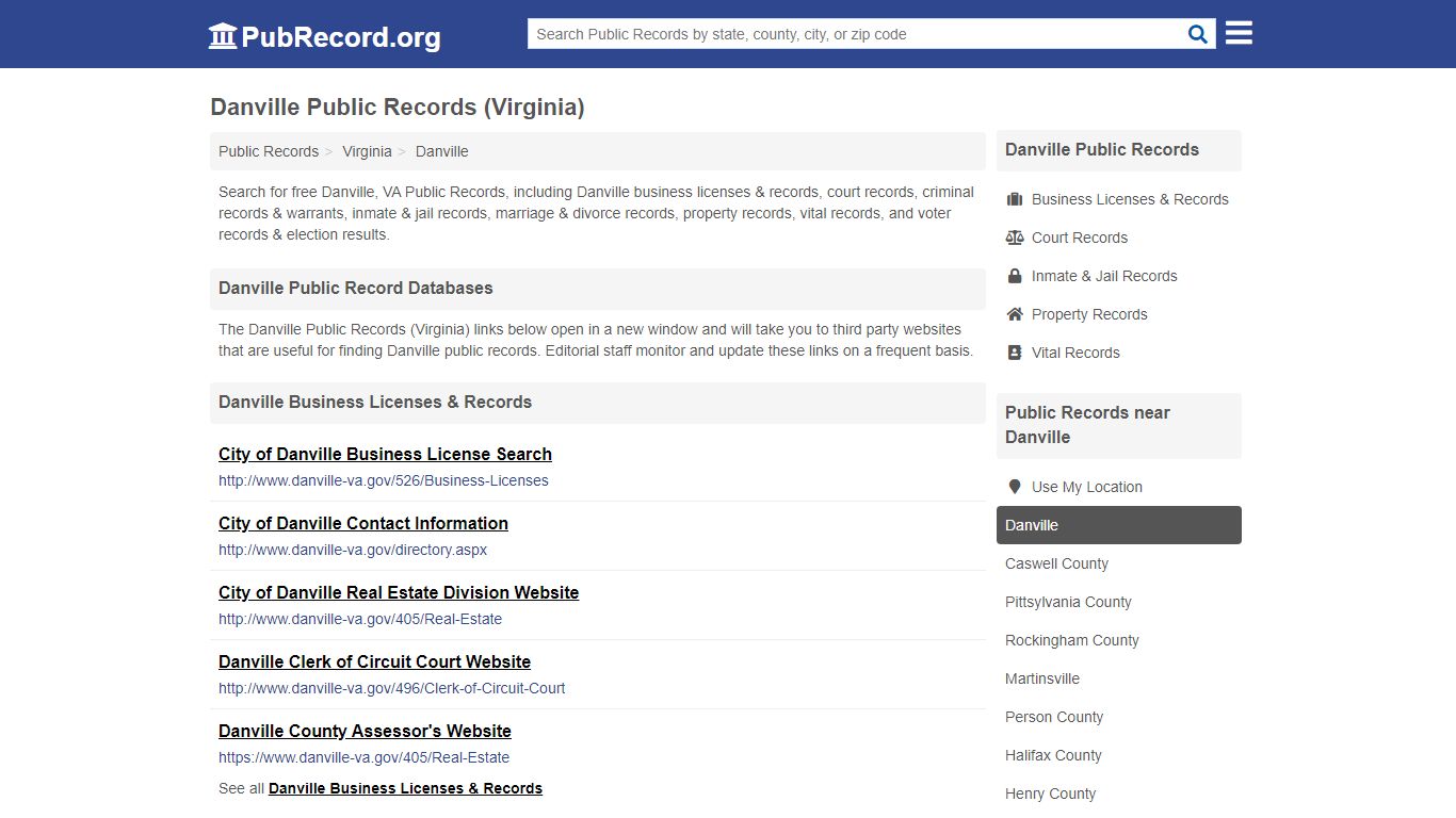 Free Danville Public Records (Virginia Public Records)